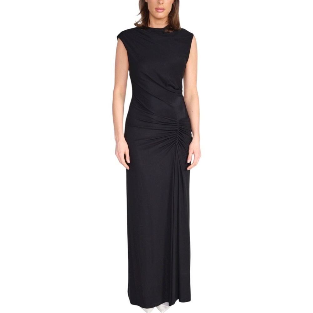 Collective Concepts Black Ruched Sleeveless Dress Size L / Vestido Negro L